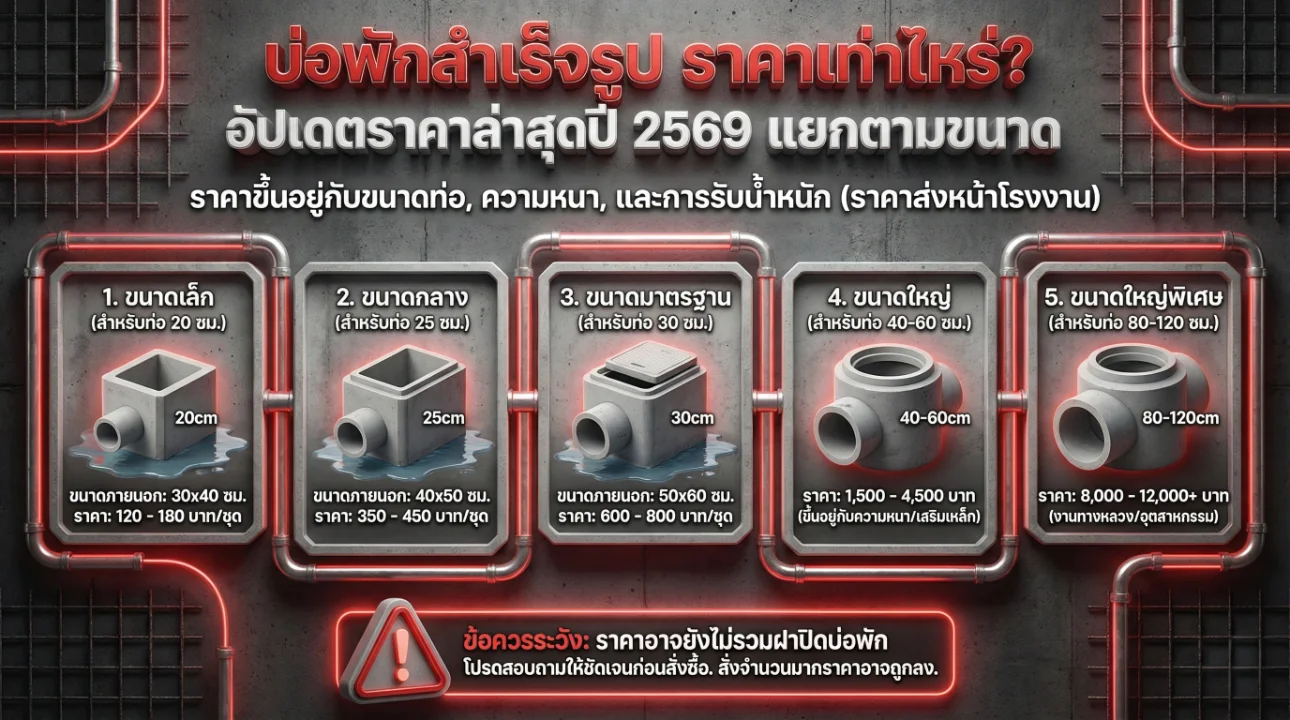 ขนาดบ่อพักท่อระบายน้ำ