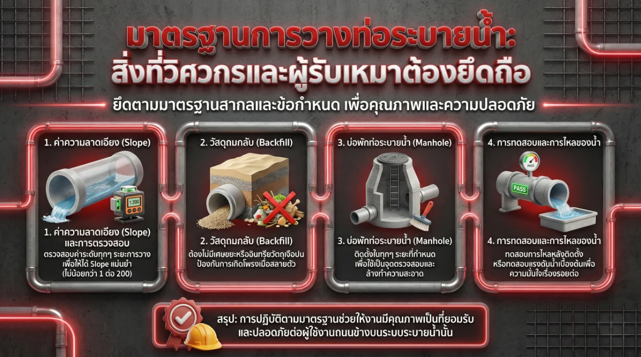 มาตรฐานการวางท่อระบายน้ำ