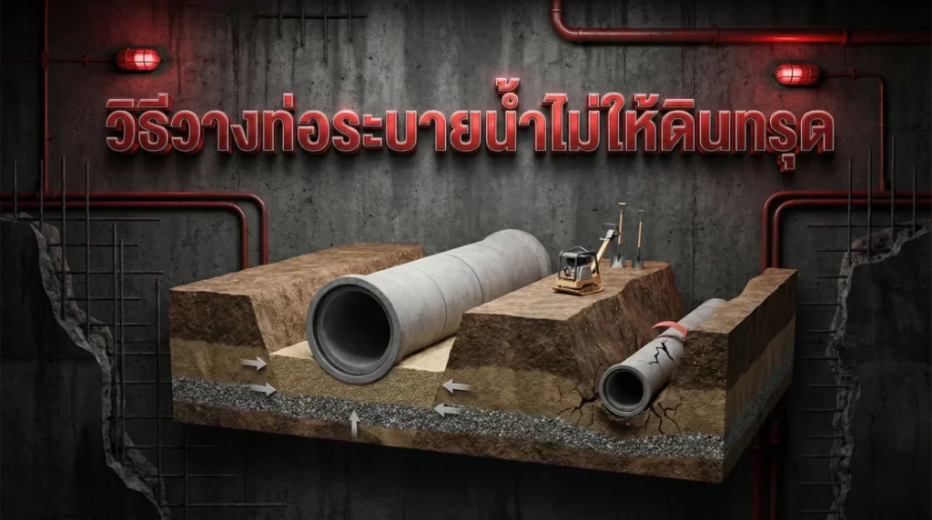 วิธีวางท่อระบายน้ำไม่ให้ดินทรุด