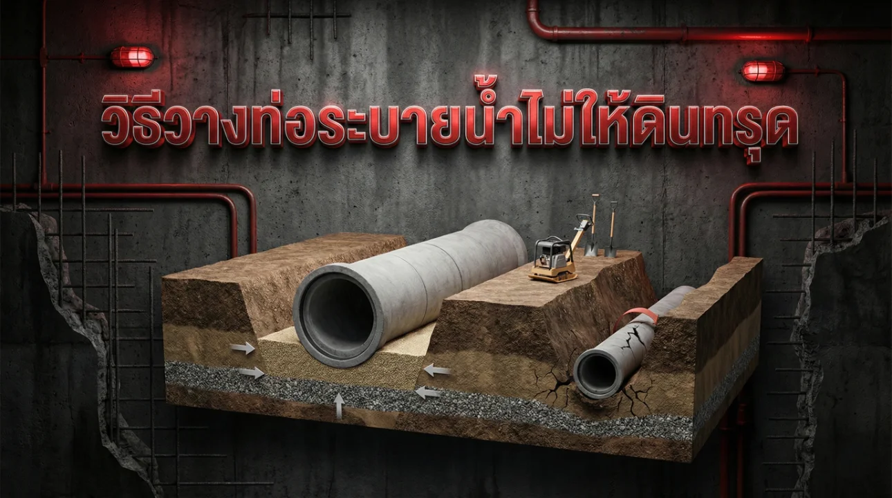 วิธีวางท่อระบายน้ำไม่ให้ดินทรุด