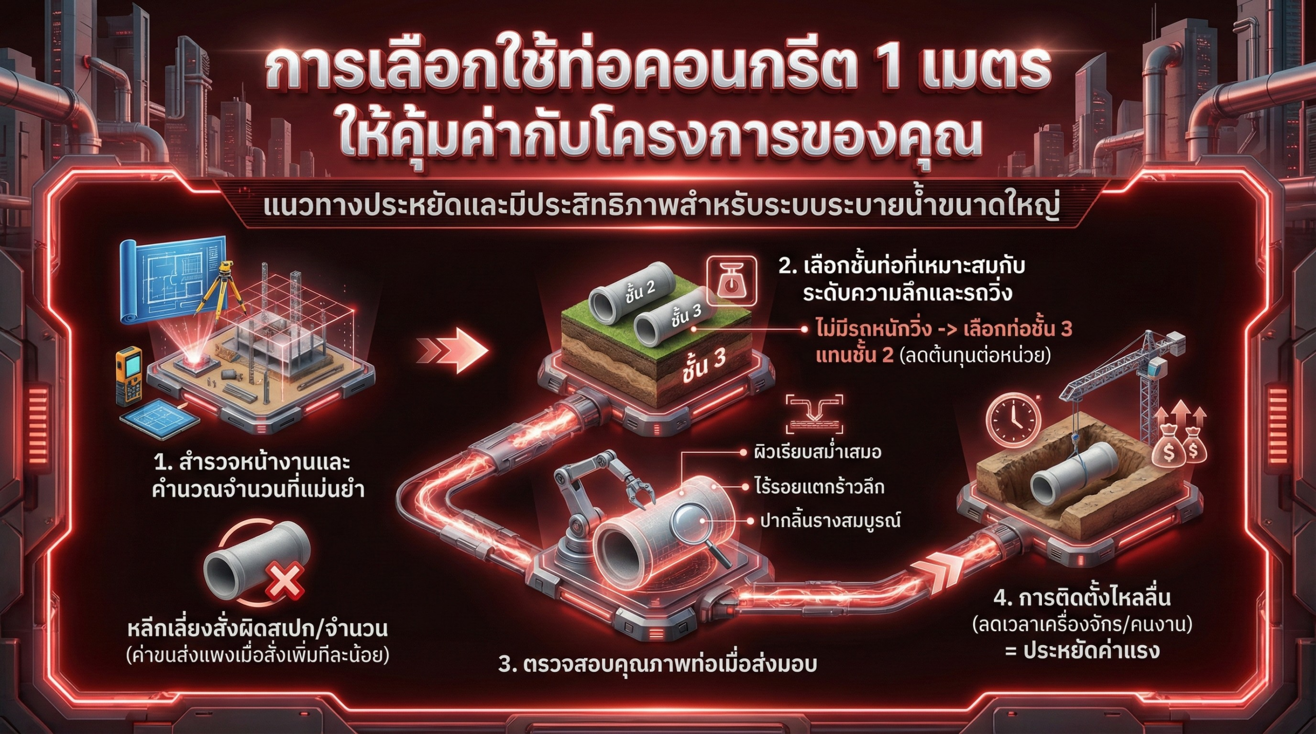ความคุ้มค่าในการเลือกใช้ท่อคอนกรีต 1 เมตร