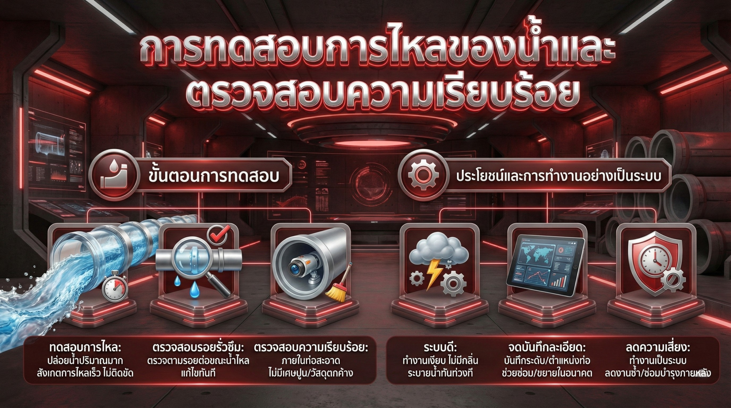 ทดสอบการไหลของน้ำ