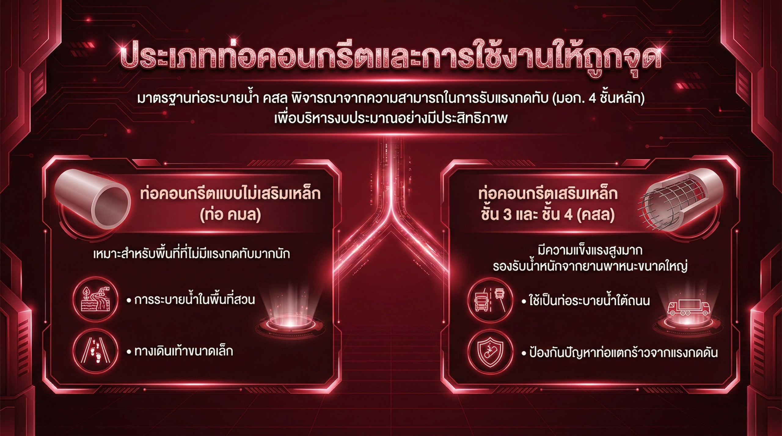 ประเภทท่อคอนกรีตและการใช้งาน