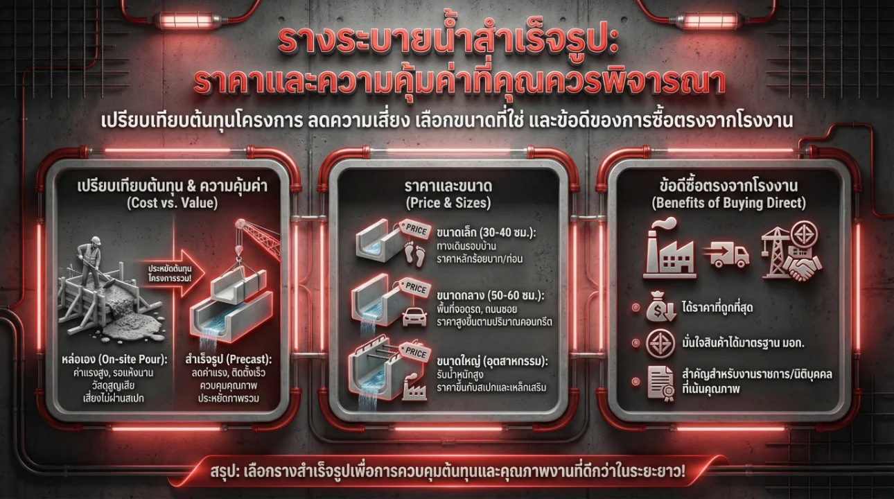 รางระบายน้ำสำเร็จรูป ราคา