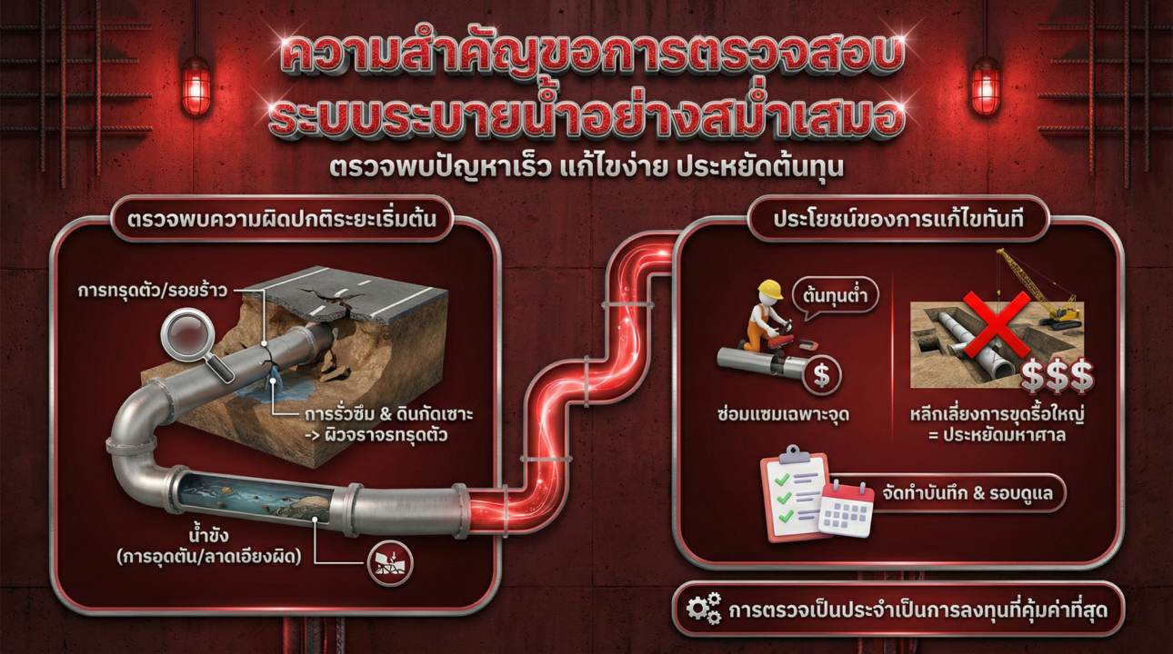 การตรวจระบบท่อระบายน้ำ