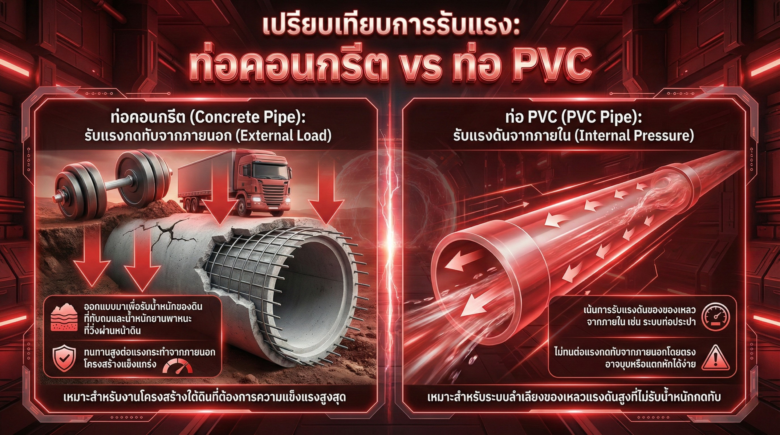 การรับแรงกดจากภายนอกและการรับแรงดันภายใน