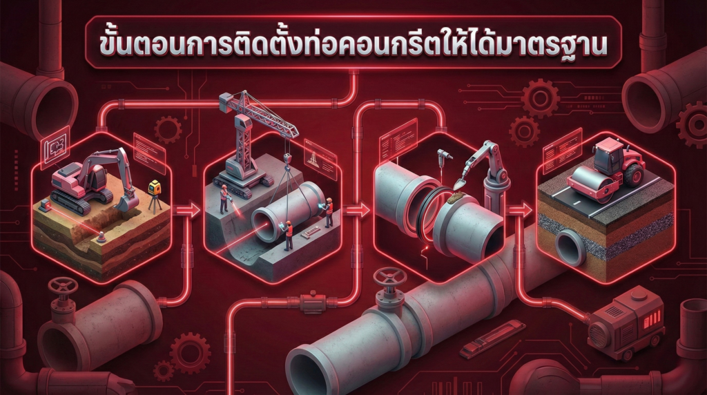 ขั้นตอนการติดตั้งท่อคอนกรีตให้ได้มาตรฐาน