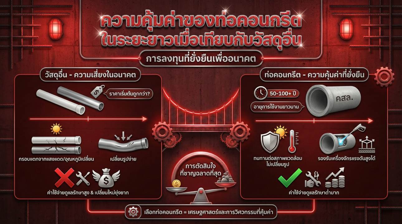 ความคุ้มค่าท่อคอนกรีต