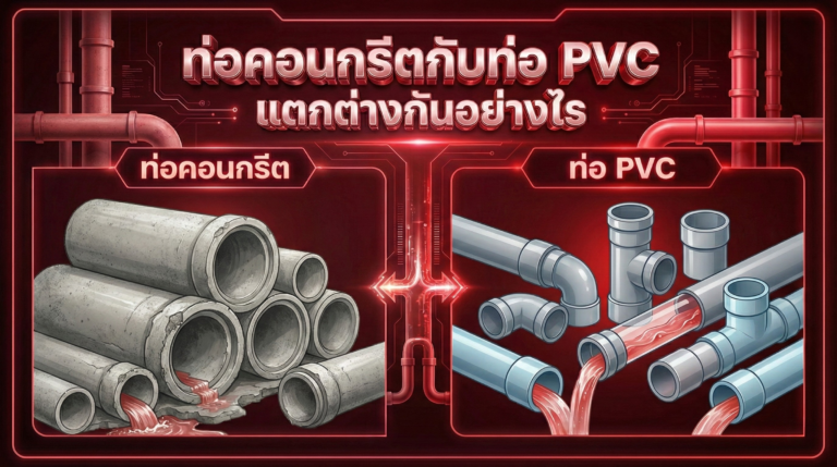 ท่อคอนกรีตกับท่อ PVC แตกต่างกันอย่างไร