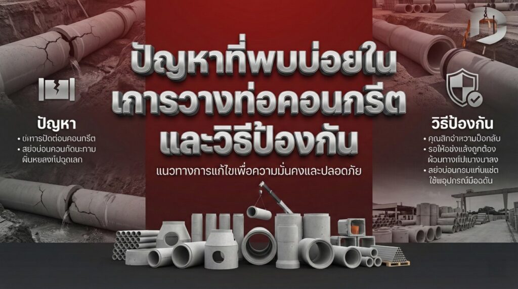 ปัญหาที่พบบ่อยในการวางท่อคอนกรีต และวิธีป้องกัน