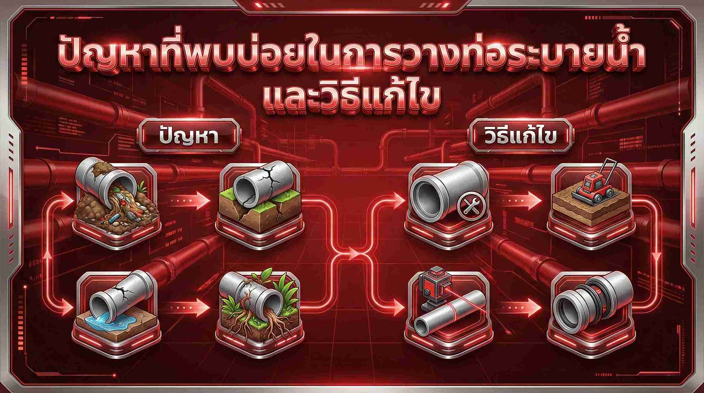 ปัญหาที่พบบ่อยในการวางท่อระบายน้ำ และวิธีแก้ไข