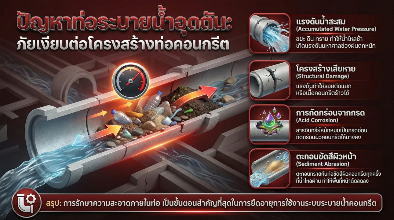 ภัยเงียบท่อตัน ตัวการทำลายโครงสร้างคอนกรีต
