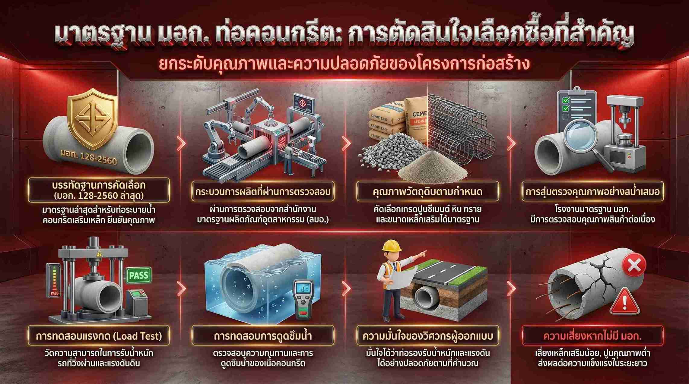 มาตรฐาน มอก. 128-2560 หัวใจสำคัญในการเลือกท่อคอนกรีต