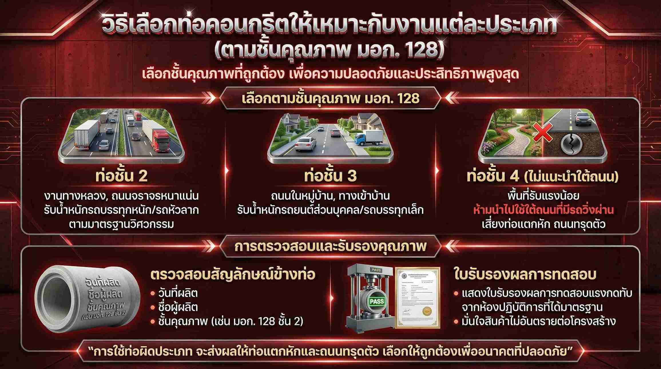 วิธีเลือกชั้นคุณภาพท่อคอนกรีต