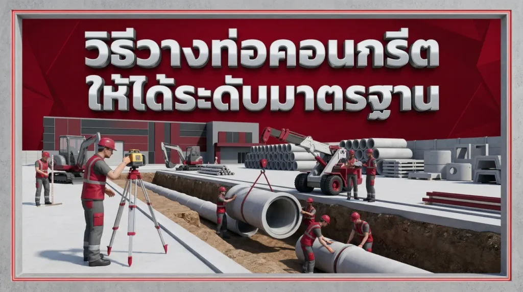 วิธีวางท่อคอนกรีตให้ได้ระดับมาตรฐาน