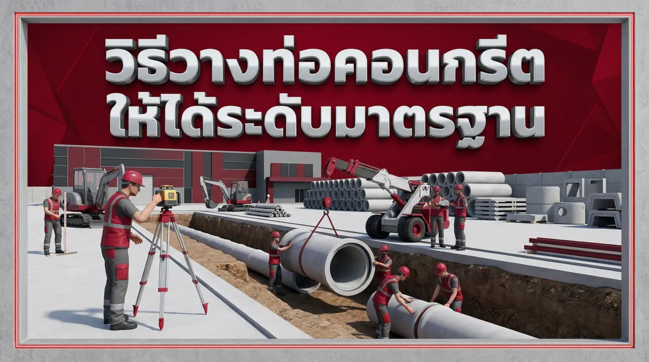 วิธีวางท่อคอนกรีตให้ได้ระดับมาตรฐาน