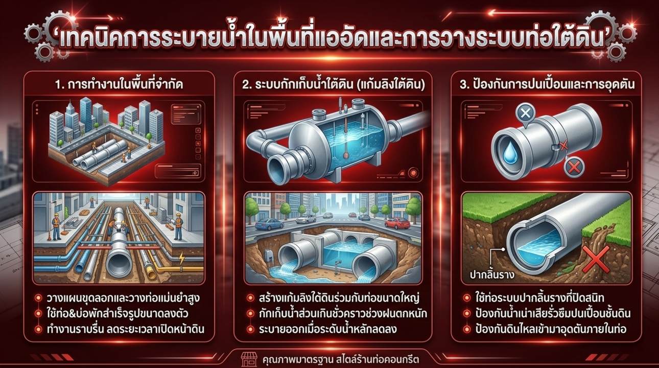 เทคนิคการระบายน้ำในพื้นที่แออัด